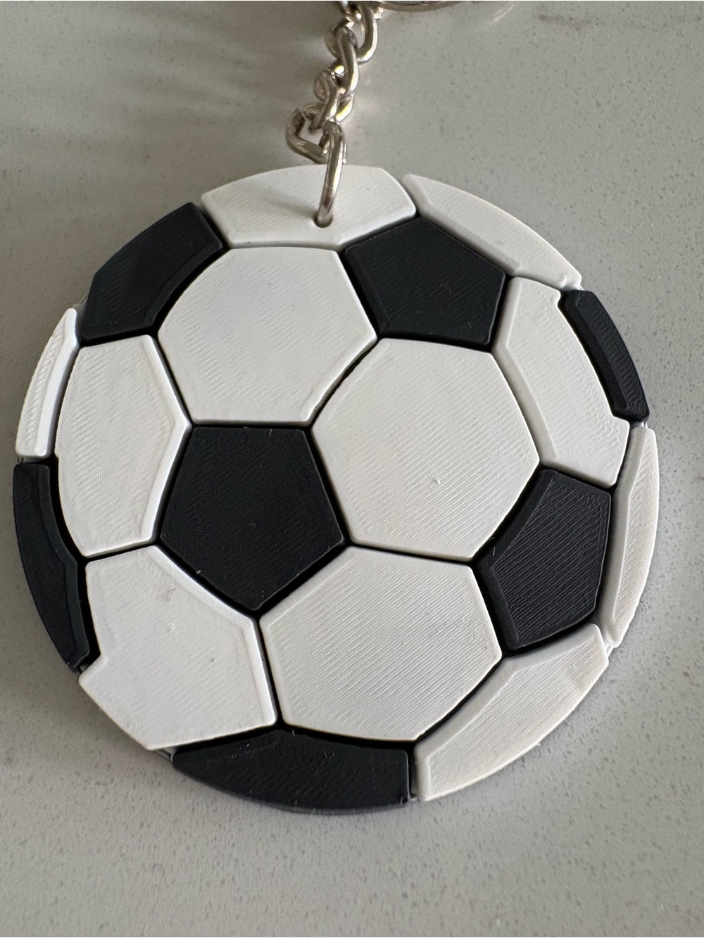 Soccer Ball Style Keychain - Black & White